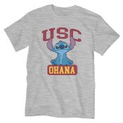 USC Trojans Unisex Disney Heather Gray Ohana Stitch T-Shirt
